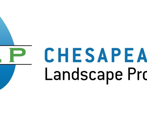 Logo of Chesapeake Bay Landscape Professional with a green and blue leaf design and CBLP acronym.