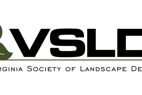 Logo of Virginia Society of Landscape Designers, featuring green leaf design and bold black text VSLD.